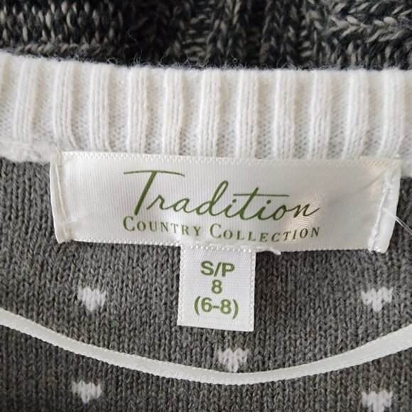 Tradition Country Collection White Knit Reindeer Button Up Cardigan Size S - Picture 7 of 9